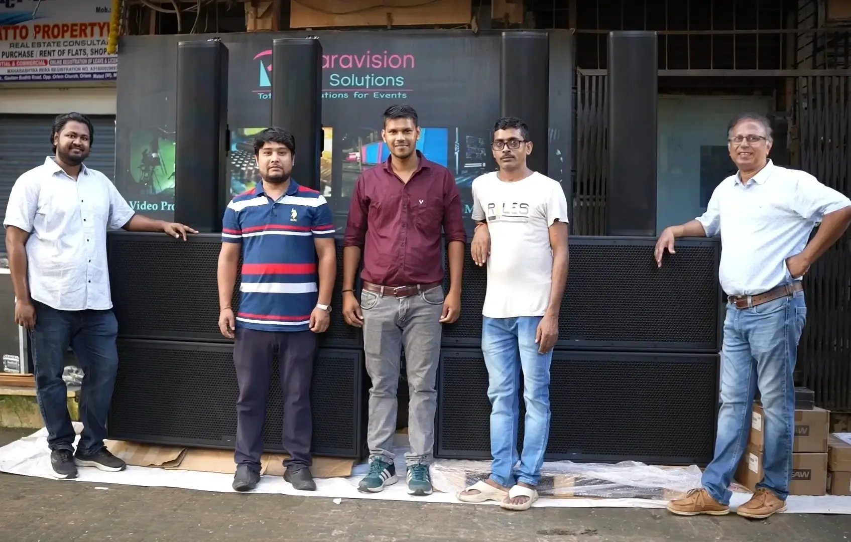 EAW AC6 Speaker Array at a Live Event